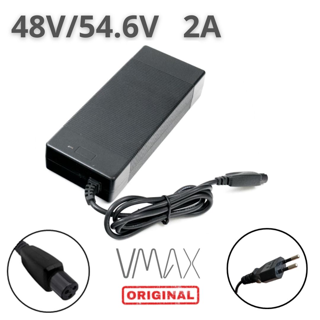 Chargeur 48V/54.6V 2A, prise GX12-3, VMAX ORIGINAL - Trottinette électrique